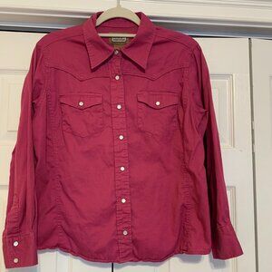 Schmidt Fit for Her workwear shirt Plum - Rose color Long Sleeve size Large